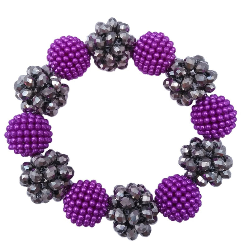 [Australia] - laanc Women Gorgeous Beads Necklace, Statement Jewelry, Chunky Necklace, Bubble Necklace Jewelry Purple and silver 