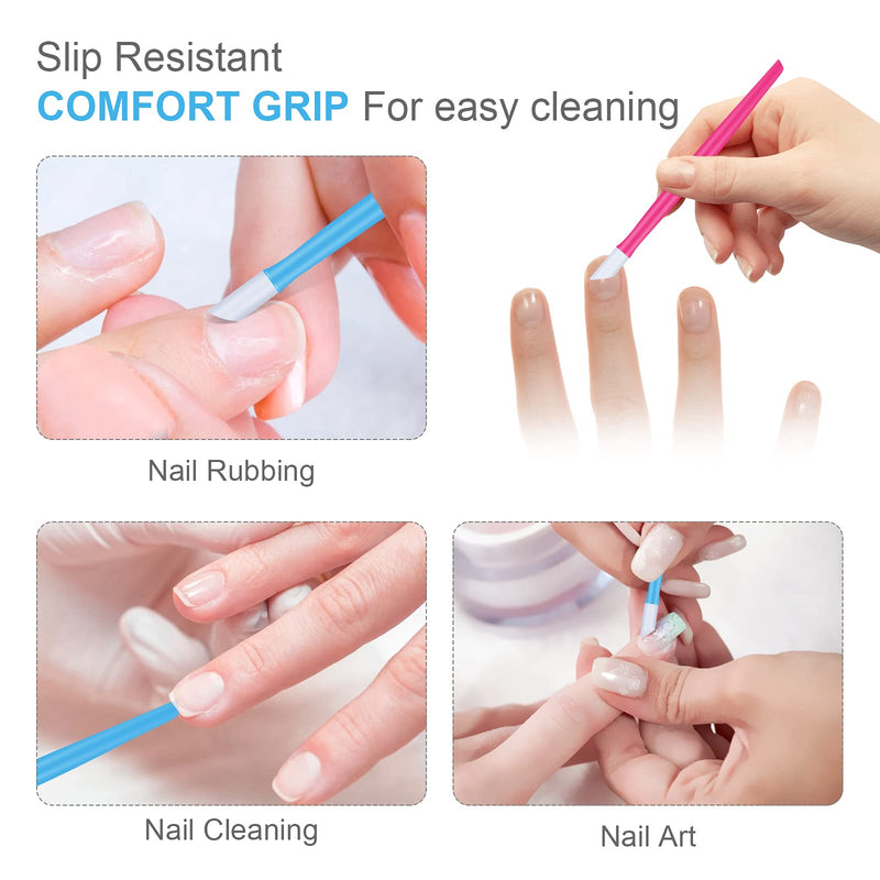 [Australia] - 30 Pieces Rubber Nail Cuticle Pusher Professional Plastic Handle Tipped Nail Art Tool Cleaner Rubber Tip Nail Cleaner for Men and Women,10 Colors 