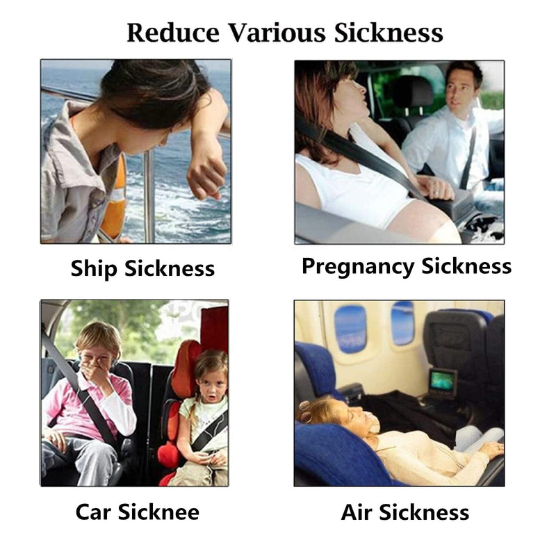 [Australia] - 2 Pairs Motion Sickness Relief Wristbands Travel Acupressure Wristbands Nausea Relief Band for Morning Sickness Sea Travel Car Sickness Black,grey. 