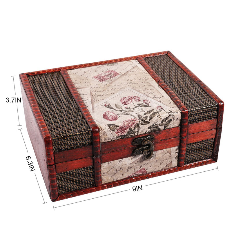 [Australia] - SICOHOME Treasure Box,9.0" Vintage Wooden Box for Jewelry,Tarot Cards,Gift Box,Gifts and Home Decoration Stamp 
