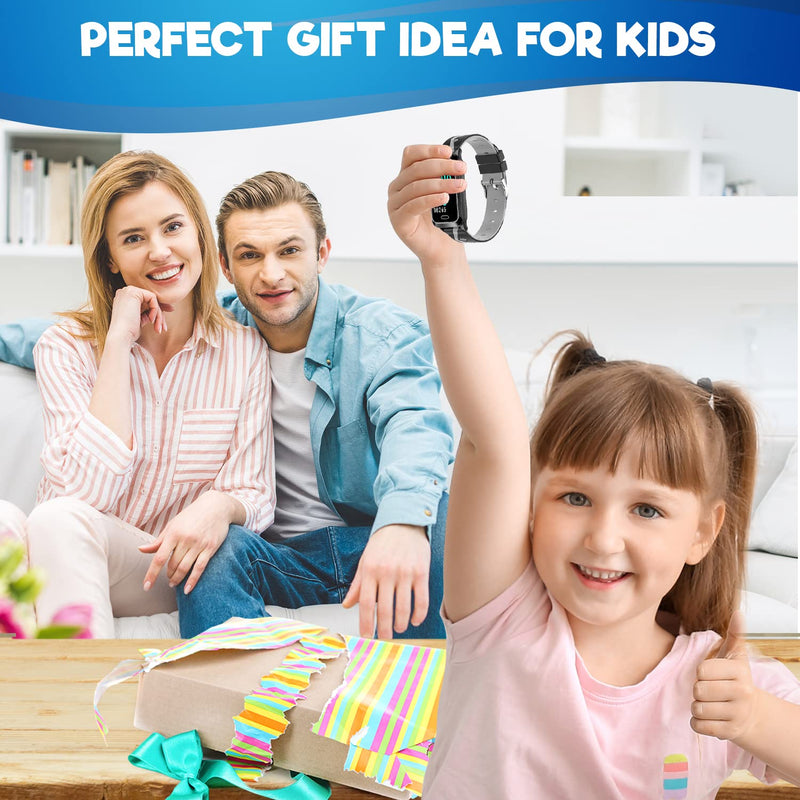 [Australia] - Inspiratek Kids Fitness Tracker for Kids Age 5-16 (5 Colors)，Waterproof Kids Fitness Watch，Kids Pedometer Watch，Watch for Kids，Step / Activity Tracker for Kids，Easy to Use Kids Tracker Watch (Black) Black 