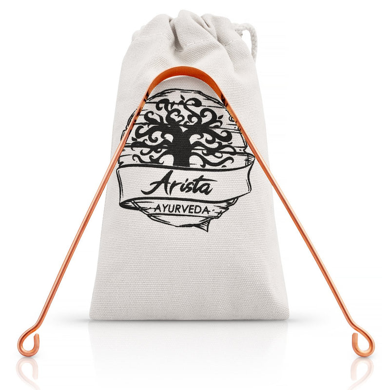 [Australia] - Arista Tongue Scraper | Ayurveda Tongue Cleaner | Copper Tongue Scraper for Bad Breath Treatment | Tongue Cleaner Scraper | Tongue Scrapers for Adults | Metal Tongue Scraper | Oral Hygiene Products 1 