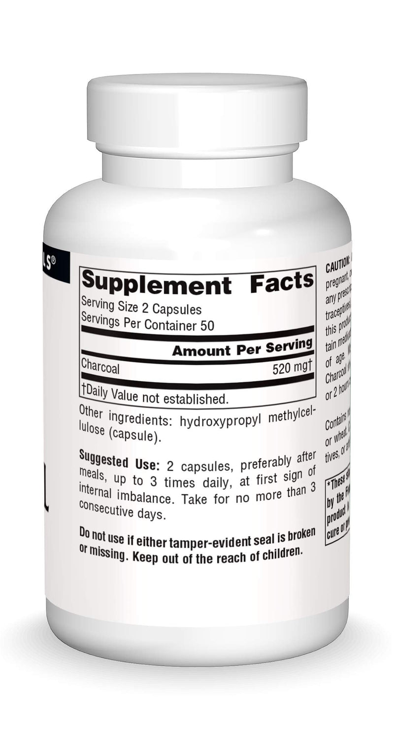 [Australia] - Source Naturals Charcoal, Digestive Aid, 100 Count 100 Count (Pack of 1) 
