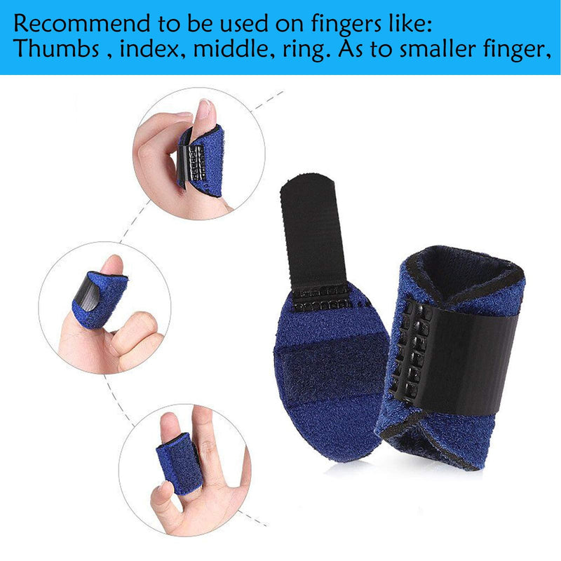 [Australia] - Reppkyh Finger Splint - 2 Pack Support for Trigger Finger, Mallet Finger, Baseball Finger, Strain, Sprains, Broken Fingers, Basketball Black+Blue 