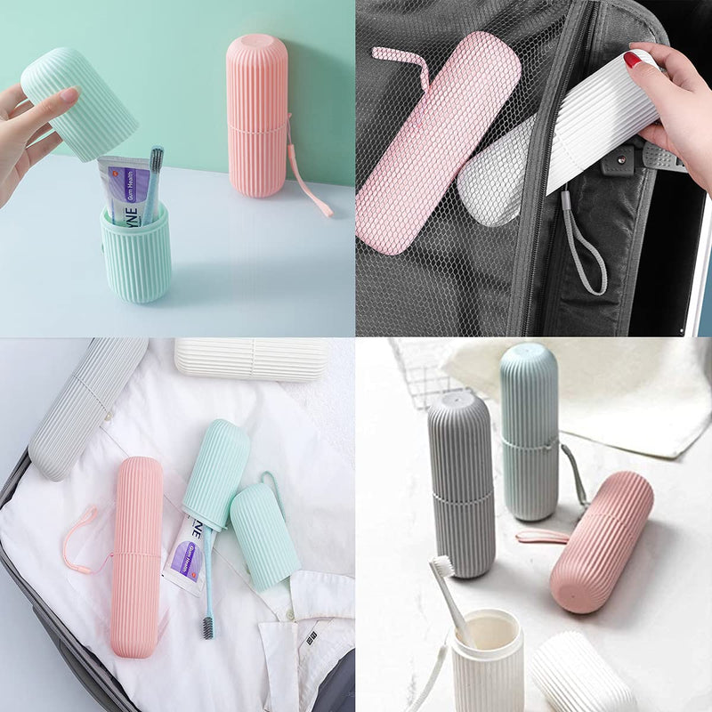 [Australia] - Travel Toothbrush Case,Forreen 4 Pieces Waterproof Toothbrush Box Portable Toothbrush Holder Toothbrush Storage Box With Hanging Rope for Hiking Camping Business Trip 