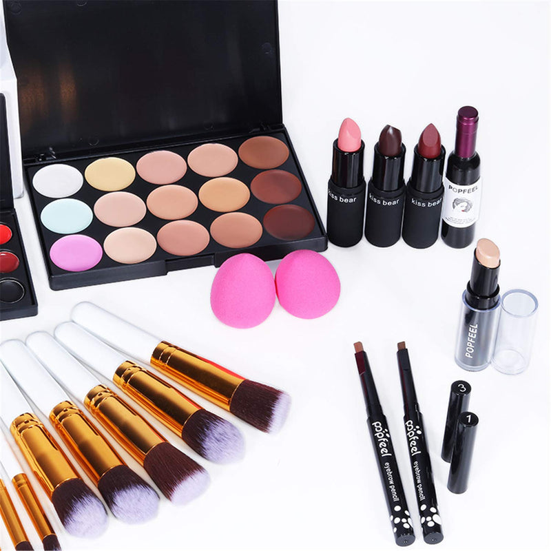 [Australia] - FantasyDay 21 Piece Pro Makeup Gift Set Holiday Birthday Beauty Cosmetic Essential Starter Bundle Includes 15 Concealer, 4 Lipstick, 17 Lipgloss, Pressed powder, 18 Eyeshadow Palette, Travel Carry Bag kit003B 