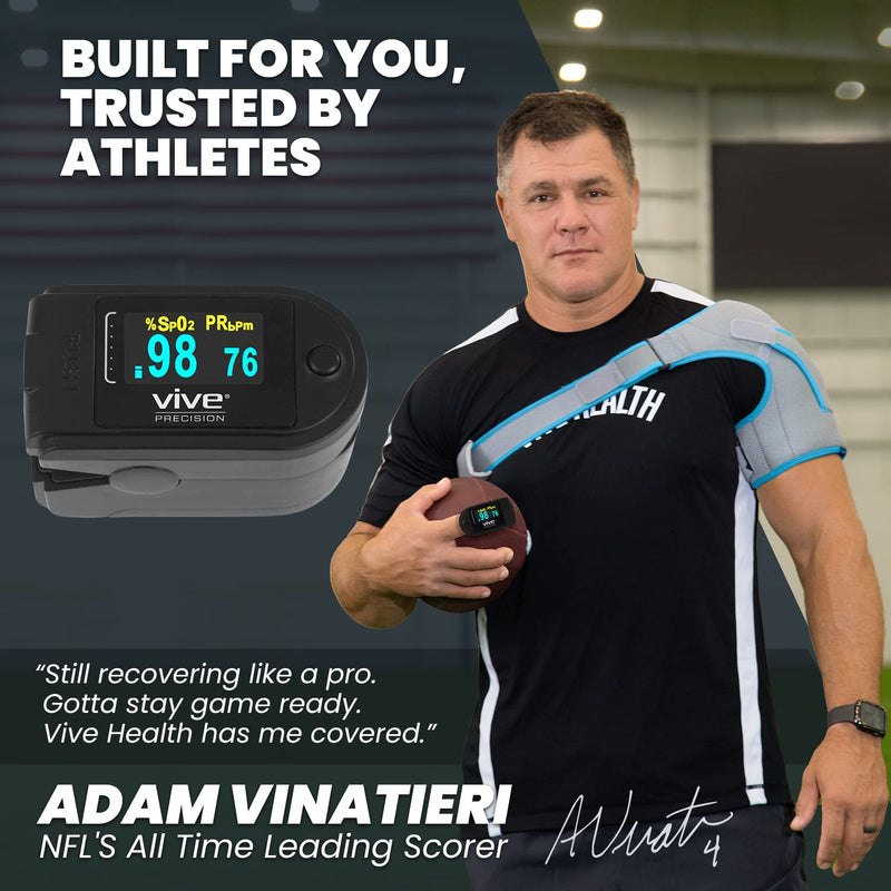 [Australia] - Vive Pulse Oximeter Bluetooth, Fingertip Oxygen Meter with Case, Batteries, Lanyard - Pulse-Oximeter Medical Grade Blood Oxygen Saturation Monitor for sp02, Home - Used for Sports, Aviation 