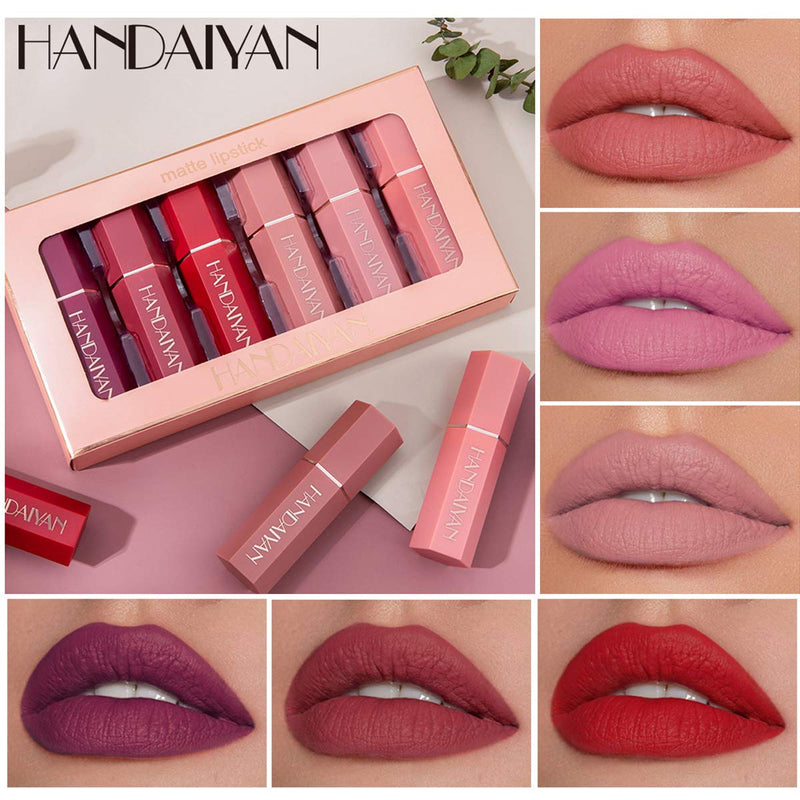 [Australia] - Matte Lipstick Set 6 Colors Nude Moisturizer Smooth Lipstick Long Lasting Waterproof Lipstick Makeup Gift Set 