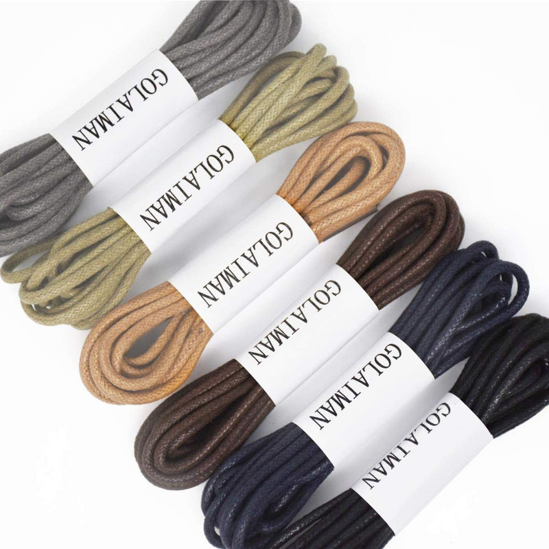 [Australia] - GOLAIMAN Waxed Dress Shoe Laces - Round Oxfords Shoelaces Leather Shoe Lace For Men Women 28inch(71cm) Black 