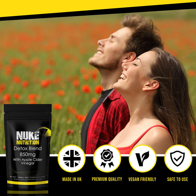 [Australia] - Nuke Nutrition Colon Cleanse - 60 Capsules - Colon Cleanse Detox & Debloat for Gut & Bowel Health - Bowel Cleanse - Strong Colon Cleanse - 5 Advanced Ingredients with Apple Cider Vinegar & Ginseng 60 Count (Pack of 1) 