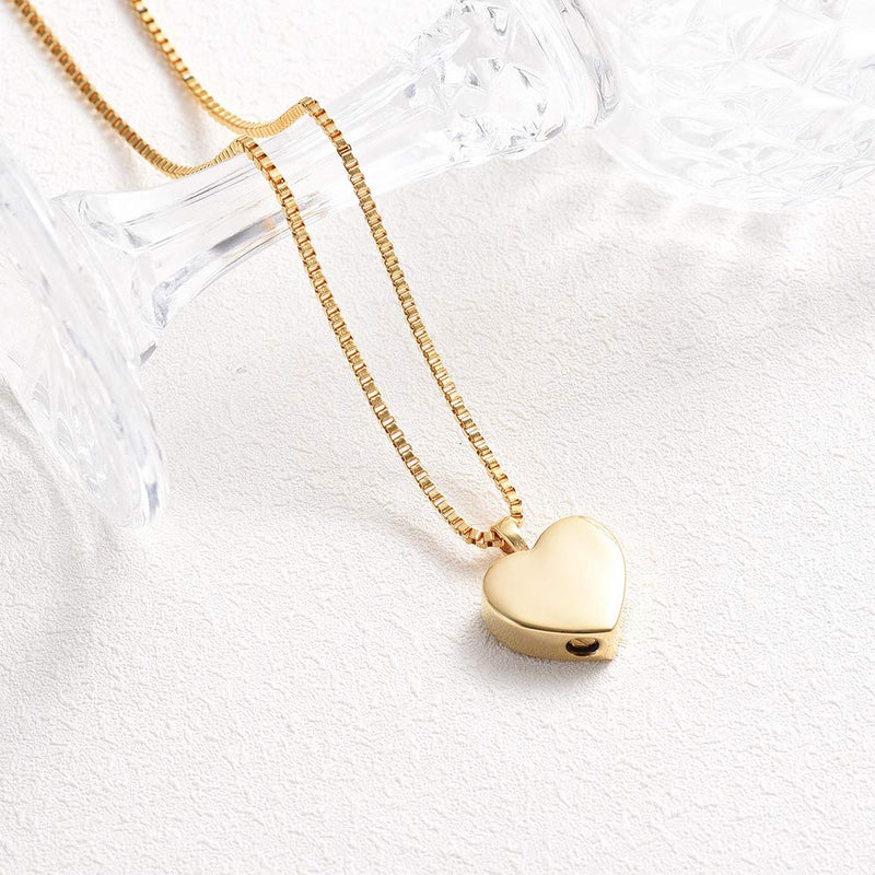 [Australia] - XSMZB Always in My Heart Baby Feet Ashes Keepsake Urn Pendant Necklace Cremation Urns Memorial Jewelry Gold-1 