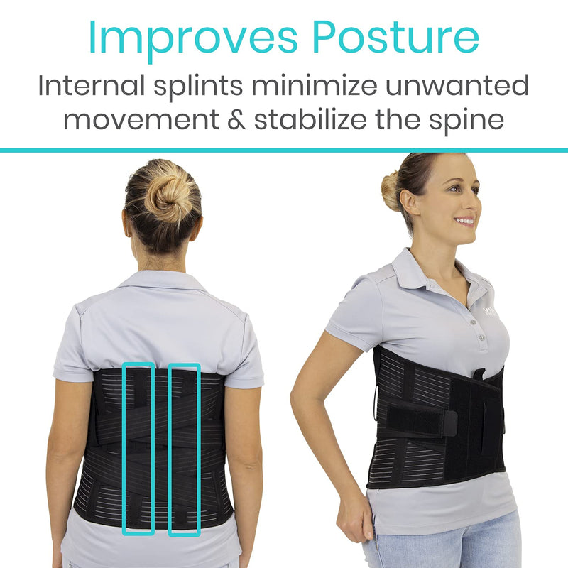 [Australia] - Vive Lower Back Brace for Women & Men with Cross Strap Support - Posture Corrector Back Support Belt for Herniated Disc, Scoliosis, Sciatica Pain Relief, & Spine Decompression - Small, Medium, Large 