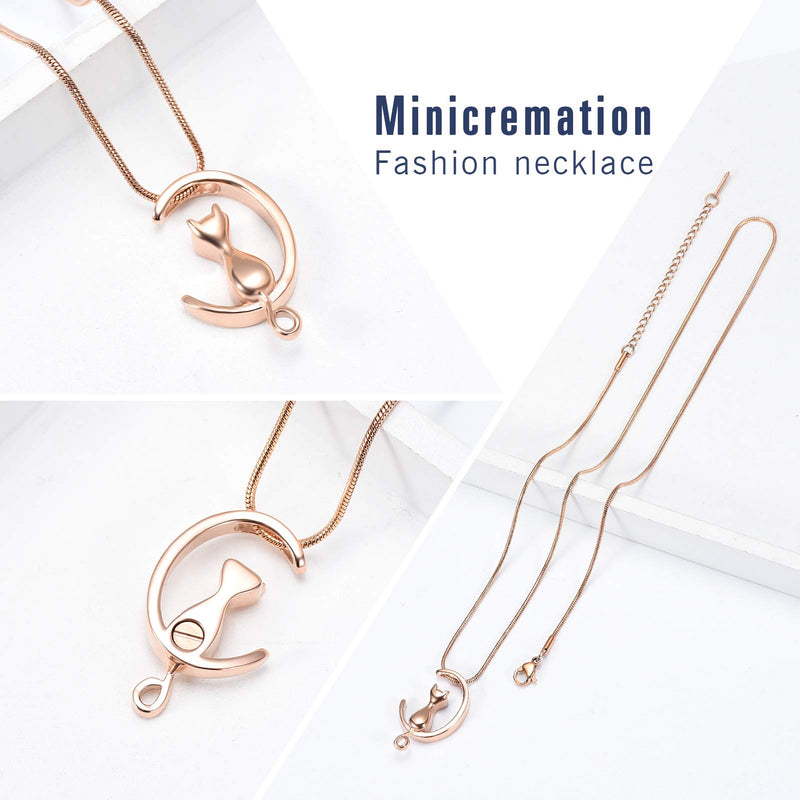 [Australia] - Minicremation Pet Cremation Jewelry Urn Necklace for Ashes Memorial Pendant Ashes Holder Keepsakes Jewelry for Ashes for Cat All Rose 