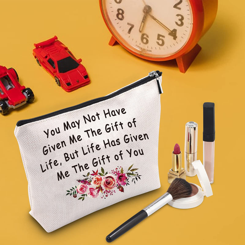 [Australia] - TSOTMO Stepmother Gift Bonus Mom Makeup Bag You May Not Have Given Me The Gift of Life But Life Has Given Me The Gift of You Mother Cosmetic Bags(Life Gift) Life Gift 