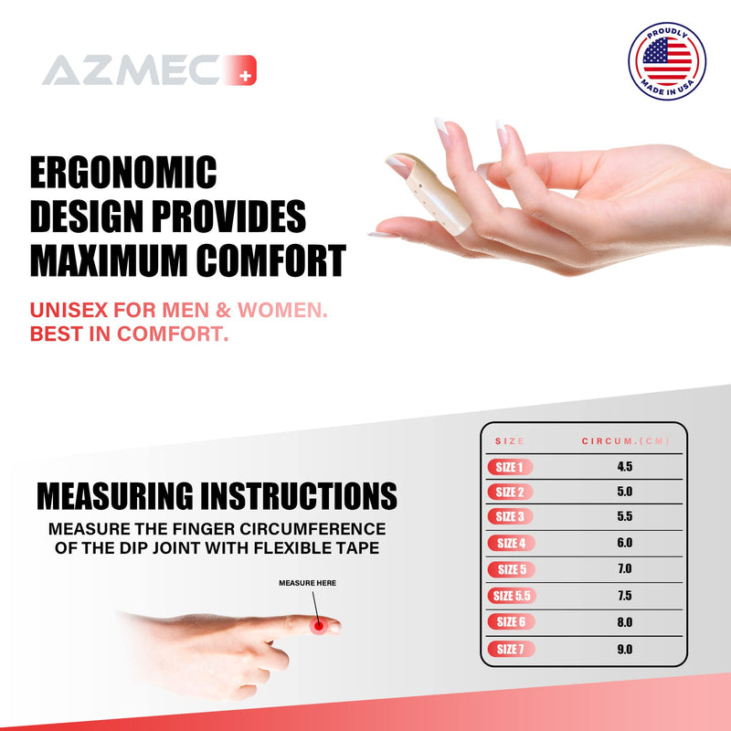 [Australia] - AZMEC Stax Finger Splints – Lightweight, Breathable Mallet Finger Splint - Size 7 DIP 9.0 cm, Flesh Color, Sold per DZ 