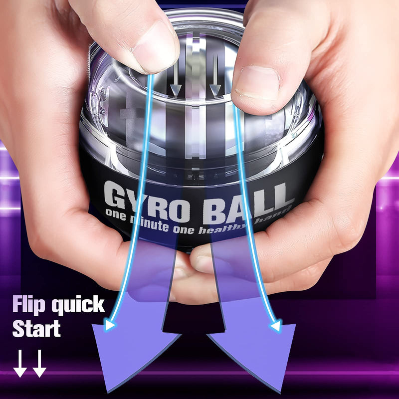 [Australia] - JIN BD Wrist Trainer Ball Auto-Start Wrist Strengthener Gyroscopic Forearm Exerciser Gyro Ball for Strengthen Arms, Fingers, Wrist Bones and Muscles BLACK 
