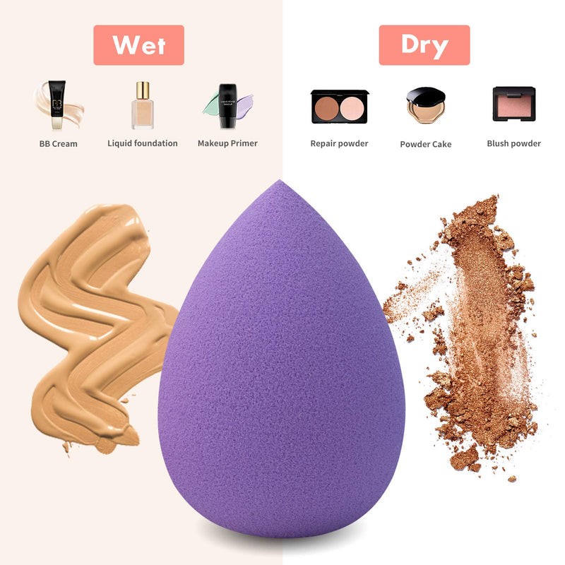 [Australia] - Foonbe Makeup Sponge, Latex Free and Vegan Makeup Blender Beauty Sponge, for Powder, Cream or Liquid Application (1 Pc, Purple) 