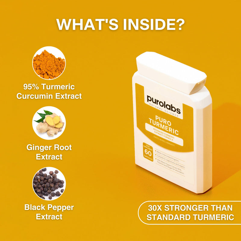 [Australia] - Turmeric and Black Pepper Capsules (High Strength) - 95% Curcumin Extract Tablets with Ginger | for Men & Women | 60 Capsules | Made in The UK | No Fillers 