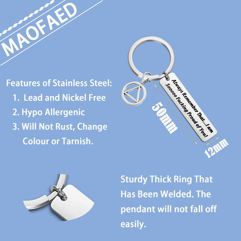 [Australia] - MAOFAED Sobriety Gift Addiction Recovery Gift AA Alcoholics Anonymous Birthday Gift Sober Keychain New Beginnings Gift 12 Steps Gift AA Always Remember 