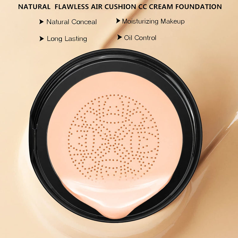 [Australia] - Air Cushion CC Cream Foundation, Mushroom Head Air Cushion BB Cream Foundation, Matte Moisturizing Oil Control Concealer, Lasting Nude Makeup Pigment CC Liquid Foundation (#01Ivory) #01Ivory 