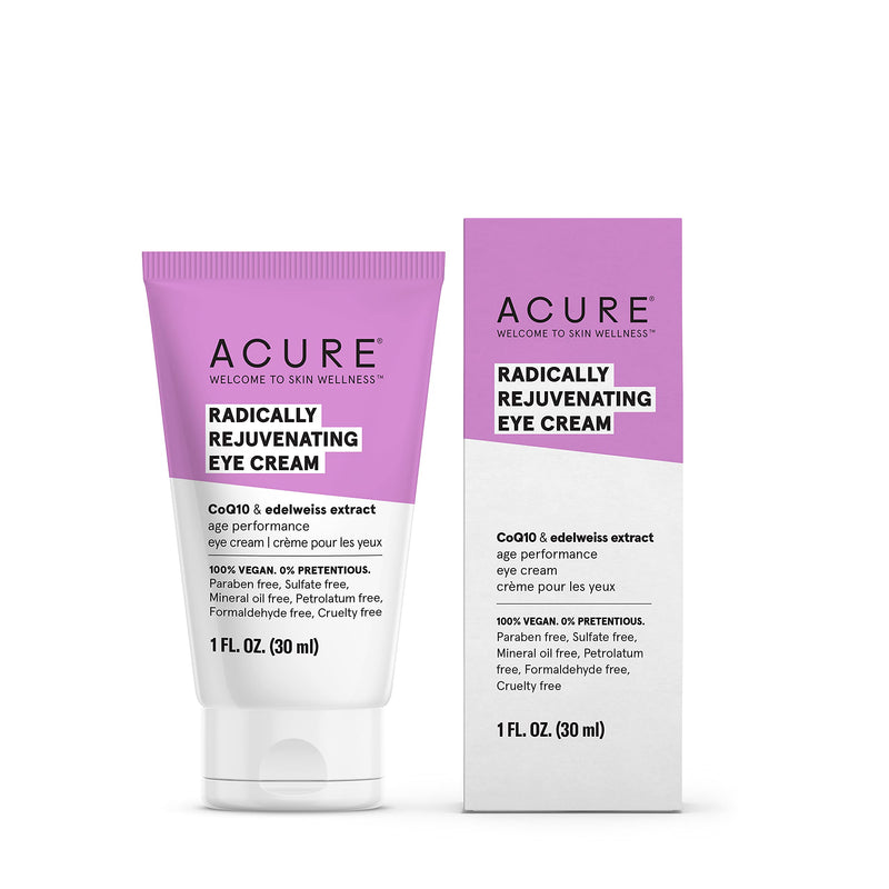 [Australia] - ACURE Radically Rejuvenating Eye Cream | 100% Vegan | Provides Anti-Aging Support | Chlorella & Edelweiss Extract - Hydrates & Minimizes Fine Lines , Ivory 1 Fl Oz 