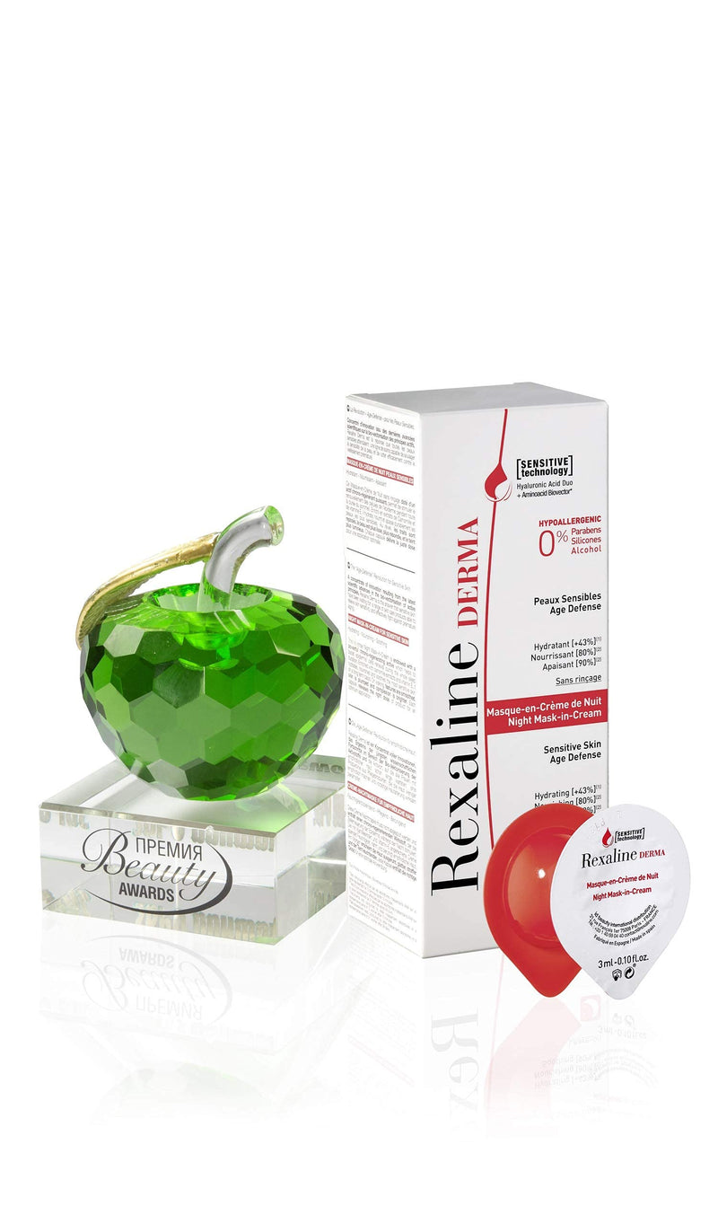 [Australia] - Rexaline Derma - Night Mask-in-Cream - Soothing & Nourishing - Hydrating night mask with Hyaluronic Acid - Sensitive skin - Travel size repairing face cream - Cruelty Free - 6 capsules x 3 ml 700227 
