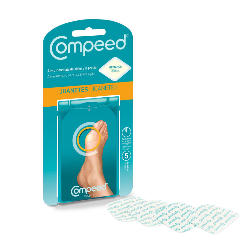 [Australia] - COMPEED Bunions - 5 Hydrocolloid Dressing - Foot Treatment for Natural Bunion Removal, Dressing Size 4.7 x 6.8 cm, 5 Medium - 5 Units 