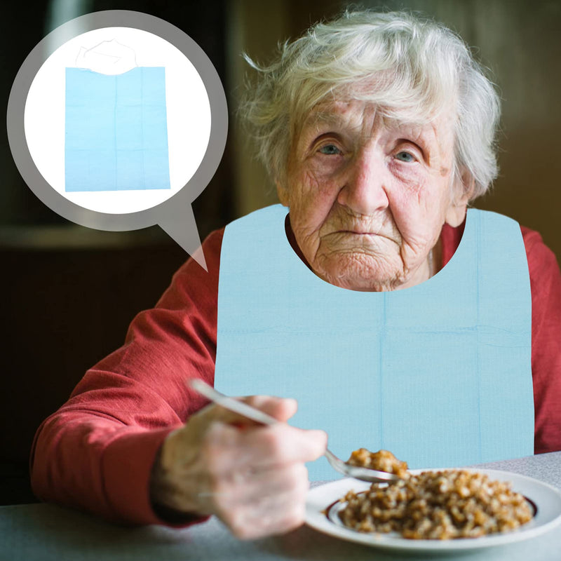 [Australia] - Artibetter Disposable Adult Bibs for Eating Waterproof Adult Bibs Disposable Adult Poly Bibs Disposable Bibs For Adults 