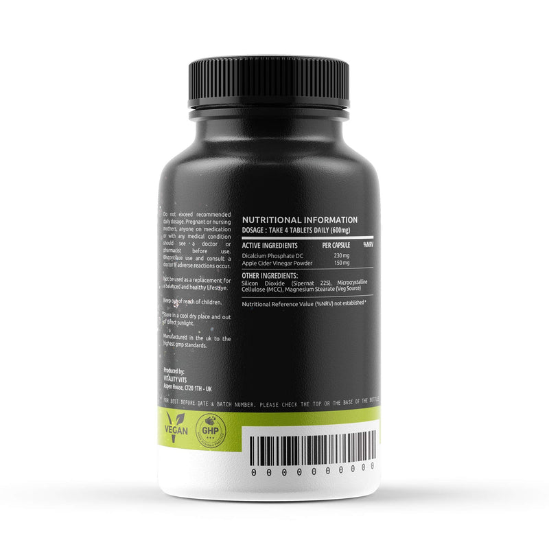 [Australia] - VITALITYVITS Apple Cider Vinegar 120 Capsules - Weight Management - Detox Supplement - Improve Digestion Made in UK GMP Quality 