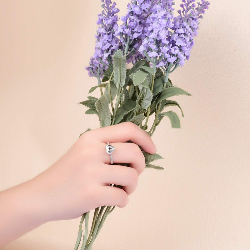 [Australia] - JXJL Silver Memorial Urn Ring Cross Jewelry for Loved One Ashes Keepsake S925 Sterling Dainty Flower Alway in My Heart Cremation Ring 9 