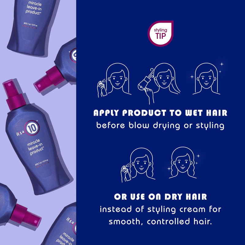 [Australia] - It's A 10 Haircare Miracle Leave-In Conditioner Spray - 10 oz. - 2ct 10 Fl Oz (Pack of 2) 