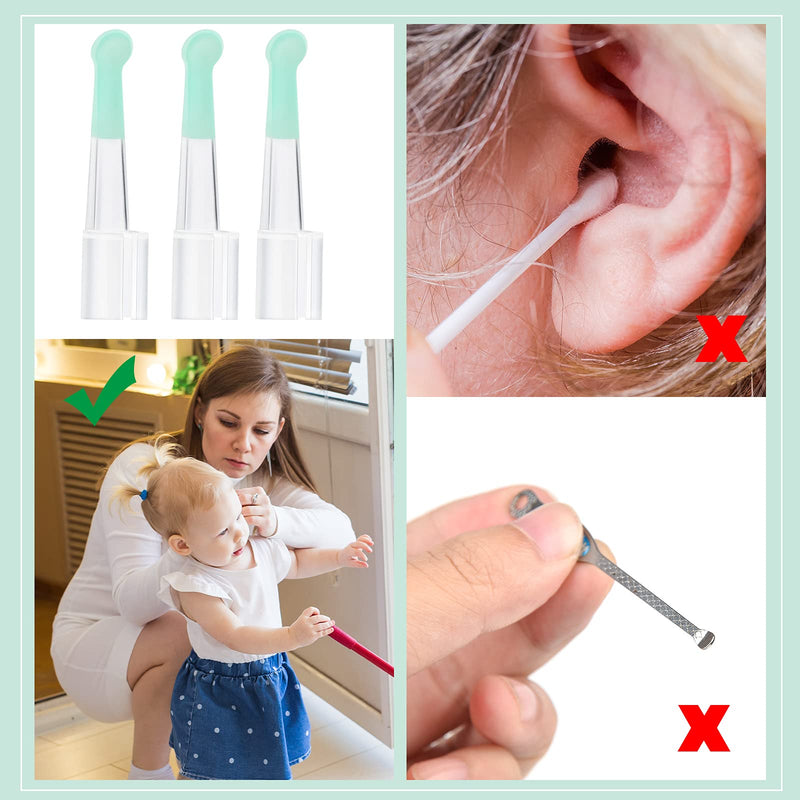 [Australia] - Ear Spoon Tips Ear Cleaner Replacement Set for 3.5 mm Otoscope Plastic Ear Cleaner Tips Reusable Ear Cleaner Spoon Tip for Teens Adults Family Ear Health Care (Transparent) Transparent 