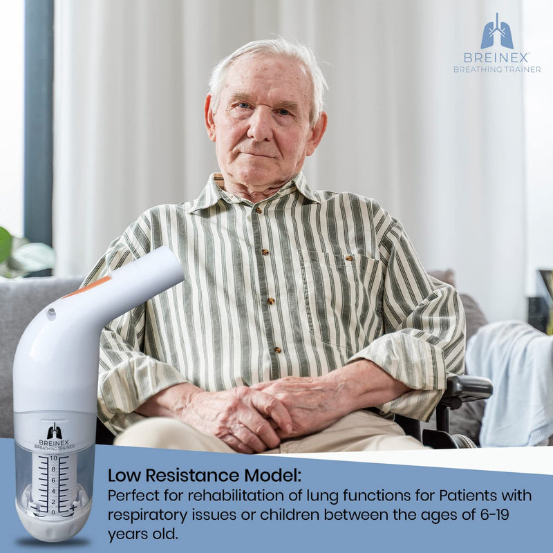 [Australia] - BREINEX® Breathing Trainer OPEP Exercise Device | Improve & Train Lung Endurance & Unblocks Airways | Naturally Clear Mucus from Airways & Improve Lung Capacity (Lowest Resistance | BREINEX Lite) Low Resistance 