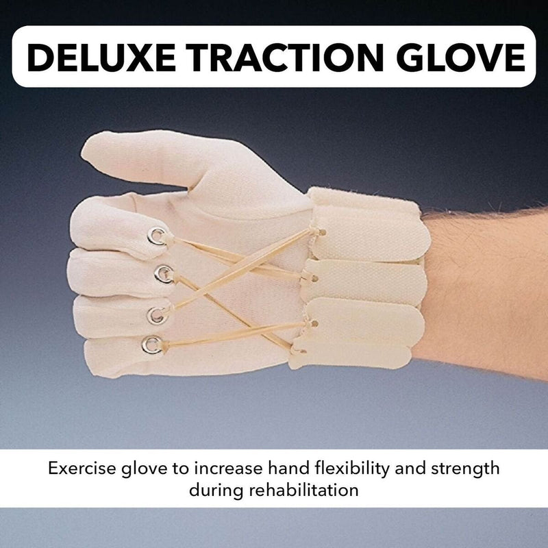[Australia] - Sammons Preston - 63793 Deluxe Traction Glove, Right Handed Exercise Glove, Rehabilitation & Physical Therapy Gloves for Flexion of Joints & Fingers, Hand Exerciser for Increasing Strength, Large/X-Large Right Hand 