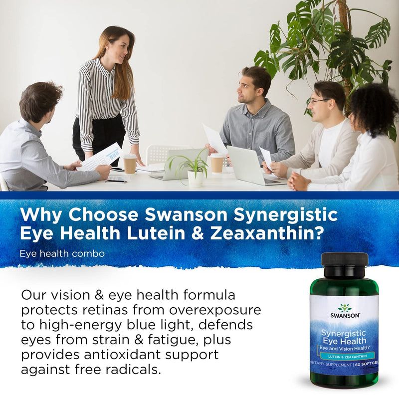 [Australia] - Swanson Lutein & Zeaxanthin Synergistic Eye Health Vision Retina Macula Supplement (Lutein 20 mg & OmniXan Zeaxanthin 2 mg) 60 Softgels Sgels 