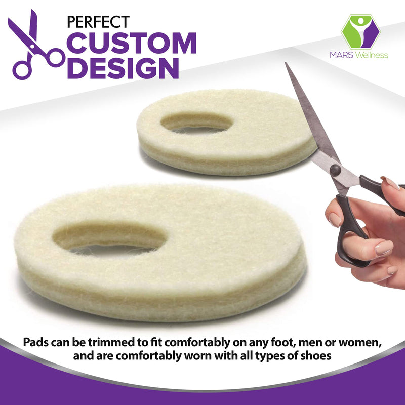 [Australia] - Oval Shaped Felt Callus Protective Pads - Adhesive Foot Pads That Surround Calluses from Rubbing On Shoes - 1/8" - 50 Pack 