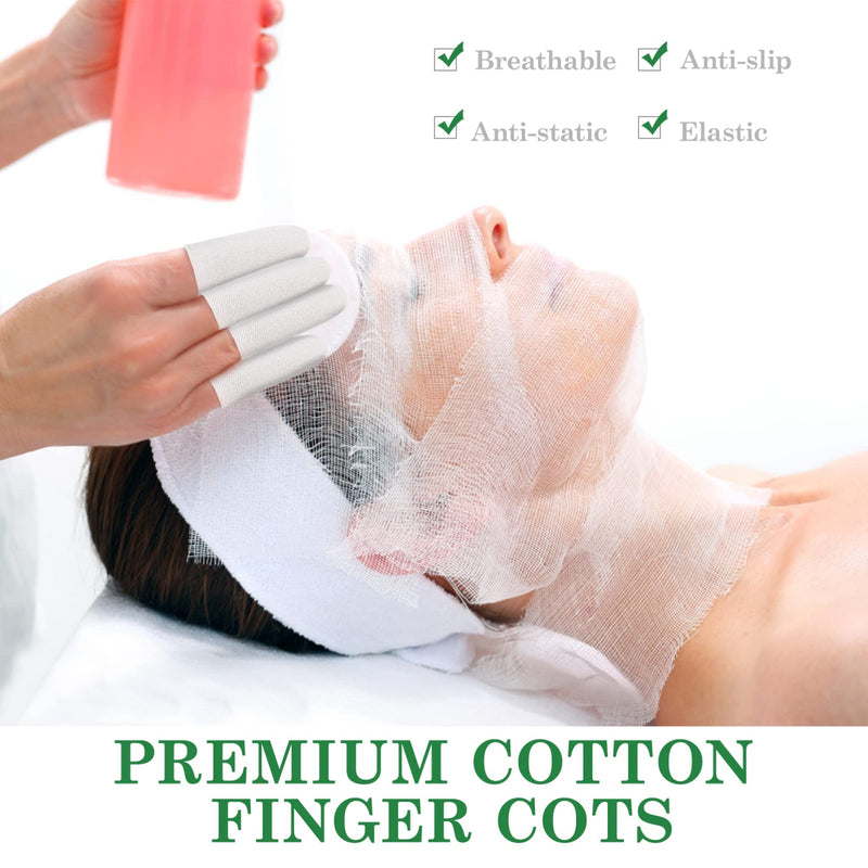 [Australia] - Uonlytech 150pcs Cotton Finger Sleeves Cots Protect Fingertips Hand Skin Cracking Moisture Disposable Finger Cover for Adults White 