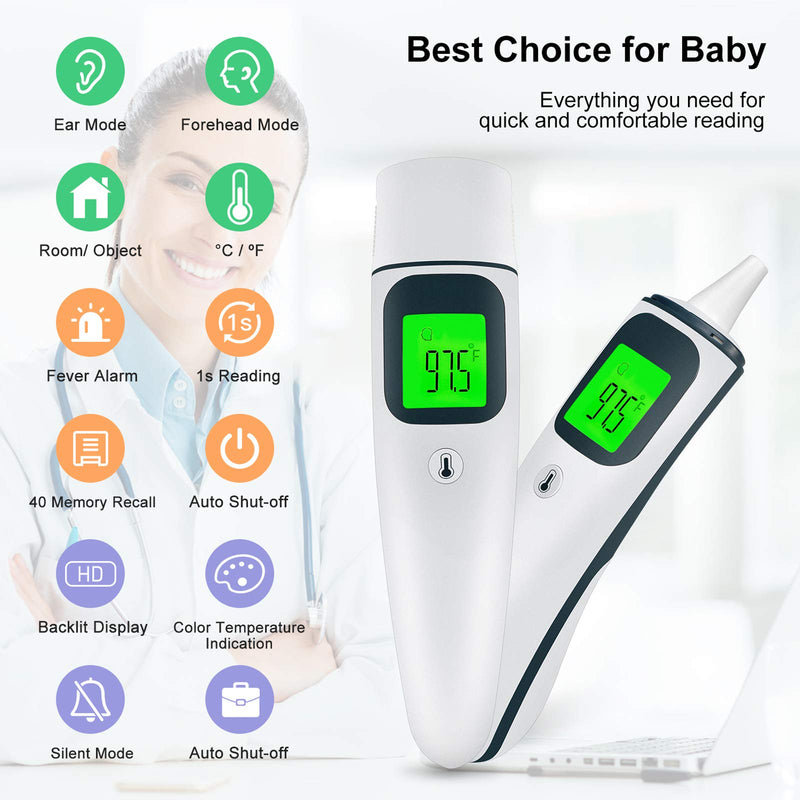 [Australia] - Digital Ear Thermometer, Forehead Thermometer for Adults, Toddlers and Kids Thermometer Fast and Accurate Reading Indoor Outdoor 
