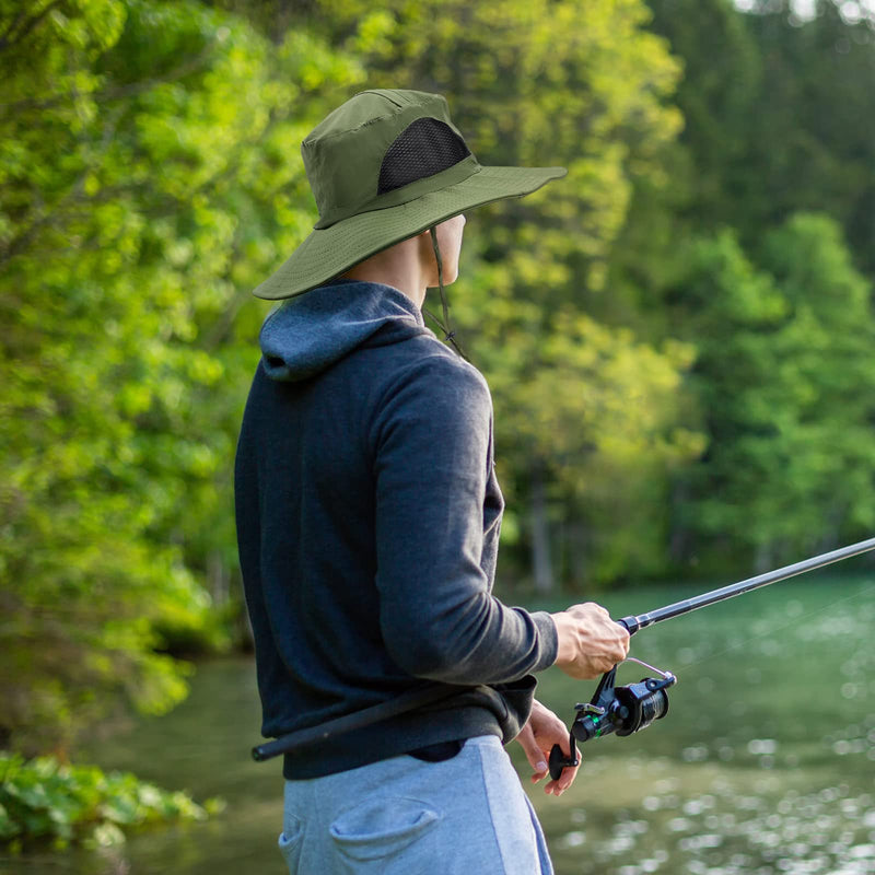 [Australia] - Midge Head Net Hat, Grey Nylon Mosquito Head Net with Hat, Portable Face Net Mesh with Hat for Outdoor Hiking Camping Climbing Fishing and Walking Green 