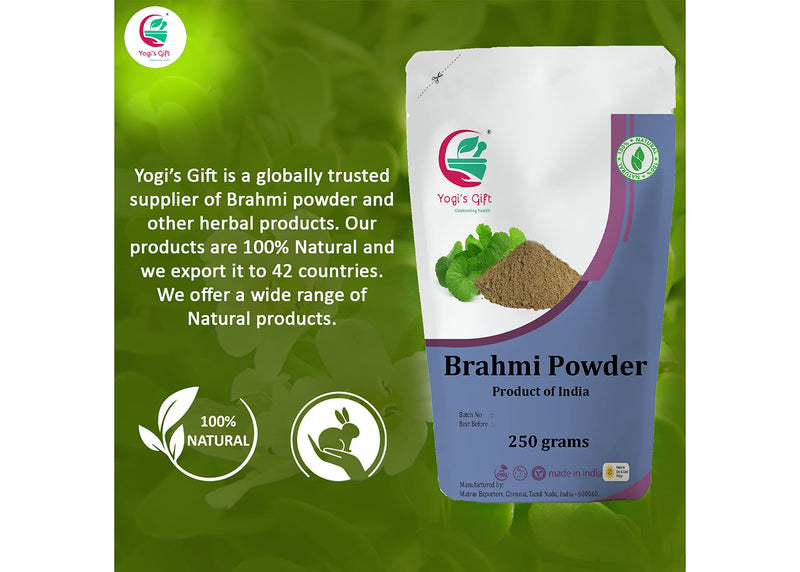 [Australia] - Brahmi Powder 250 grams | Natural Hair Growth Booster & Volumizer | Helps Improve Memory | Make Scalp Nourishing Mask | Bacopa Monnieri powder | by Yogi's Gift® Brahmi Powder 