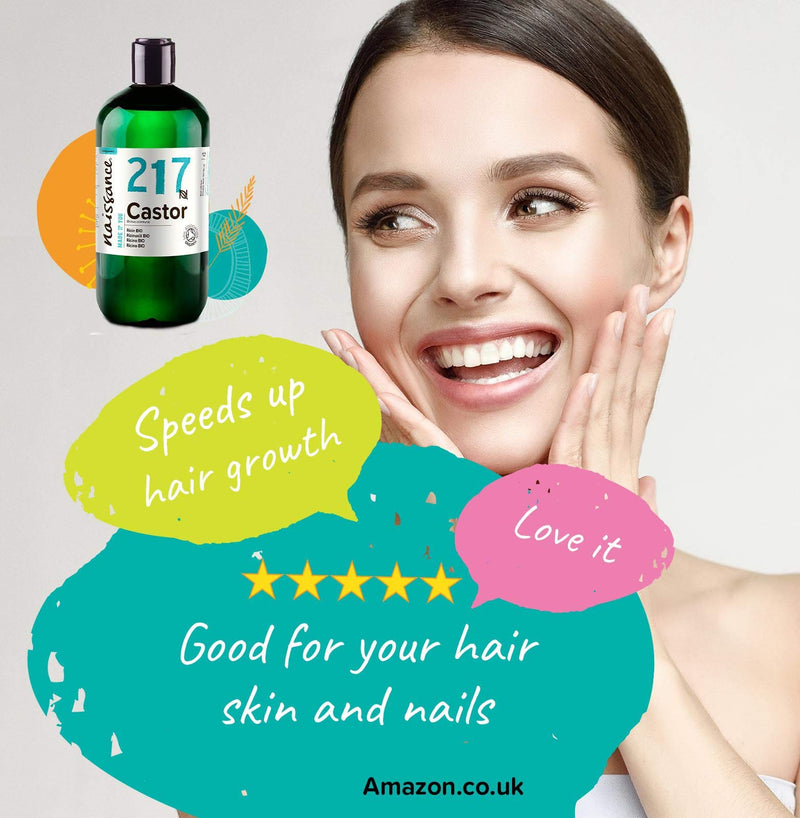 [Australia] - Naissance Certified Organic Castor Oil (no. 217) 500ml ‚Äì 100% Pure, Cold Pressed , Unrefined ‚Äì For Eyelashes, Hair, Eyebrows, Beard Growth, Nails, Skin, Massage ‚Äì Natural, Vegan, Hexane Free, No GMO 