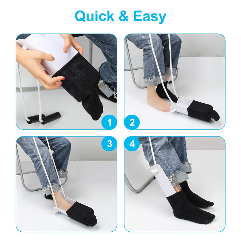 [Australia] - AHIER Sock Aid, Flexible Sock Aid Kit with Shoe Horn, Socks Helper Sock Puller Aid Easy On and Off, Sock Aid Assist with Foam & Shoe Horn Long Handle 