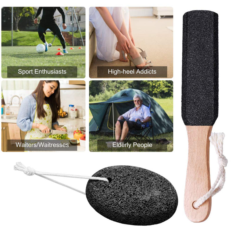 [Australia] - Natural Pumice Stones for Feet, Premium Exfoliator & Foot File,Foot File Callus Remover Foot Cracked Heels,Dead Skin,Hard Skin (Black) Black 