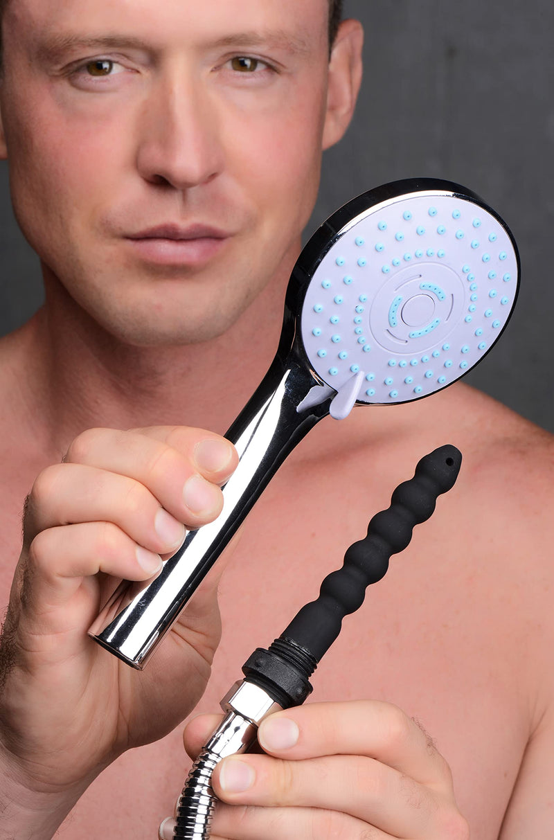 [Australia] - Cleanstream Shower Head with Silicone Enema Nozzle, Black 