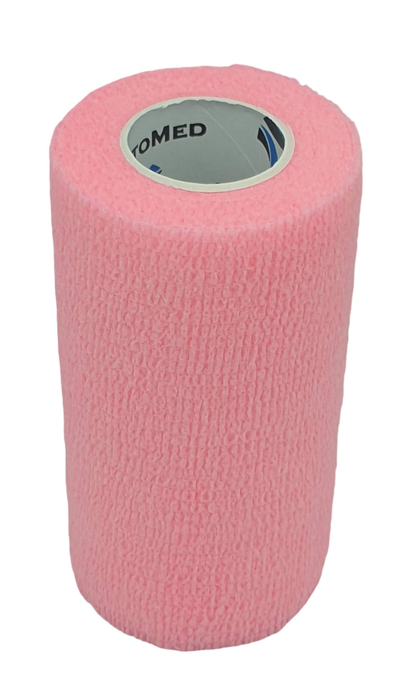 [Australia] - PintoMed - 10 x Pink - Cohesive Bandage Stretched 10 Rolls x 10cm x 4.5m Self-Adhesive Flexible Bandages, First Aid Sports Wrap Bandages - Pack of 10 