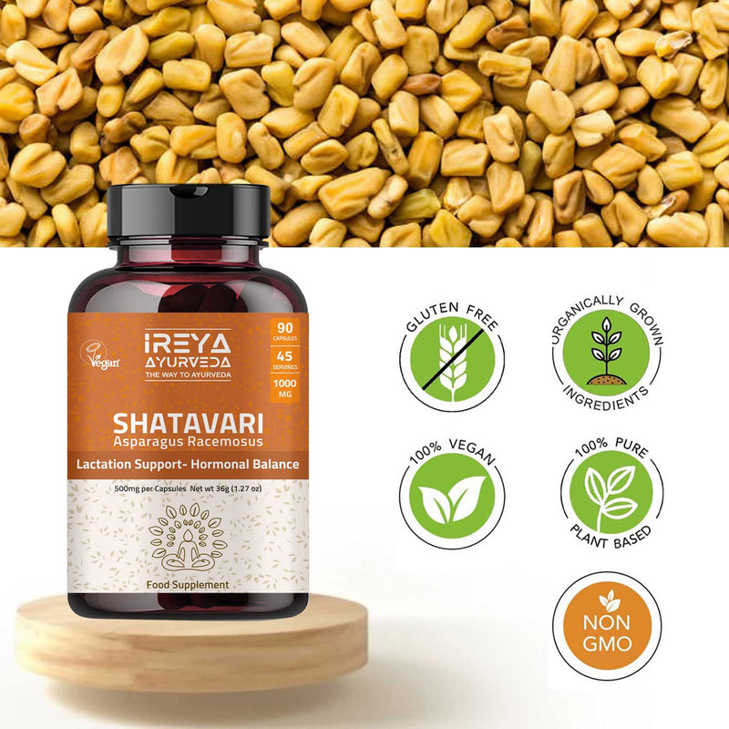 [Australia] - Shatavari Capsules for Women | Female Balance Herbal Supplement | Made with Organic Shatavari Root | Non-GMO, Gluten Free, 1000mg, 60 Vegan Caps 