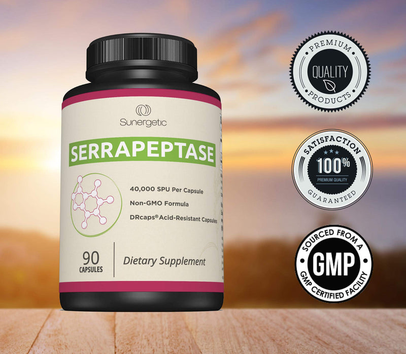 [Australia] - Premium Serrapeptase Enzyme Supplement – Helps Support Sinus Health – Powerful Serrapeptase Enzymes Formula – 40,000 SU Per Capsule- 90 Enteric Coated Serrapeptase Capsules 