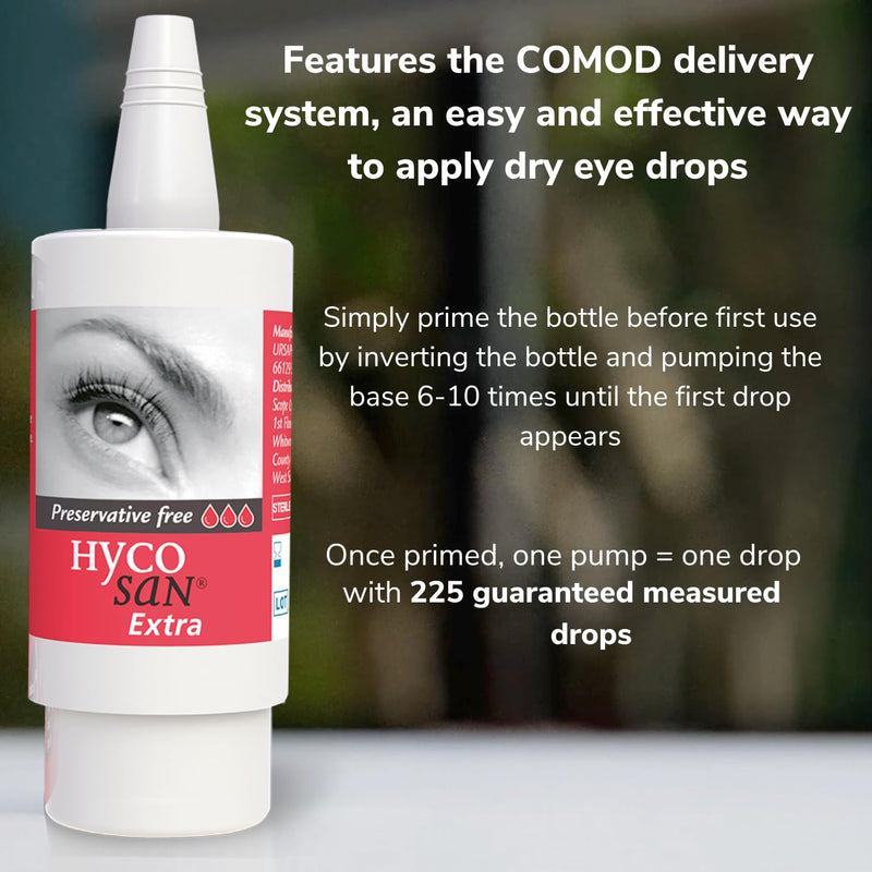 [Australia] - Hycosan Extra - Preservative Free Eye Drops - Sodium Hyaluronate 0.2% - for Treatment of Dry Eyes -7.5ml Hycoscan Extra 7.5 ml (Pack of 1) 