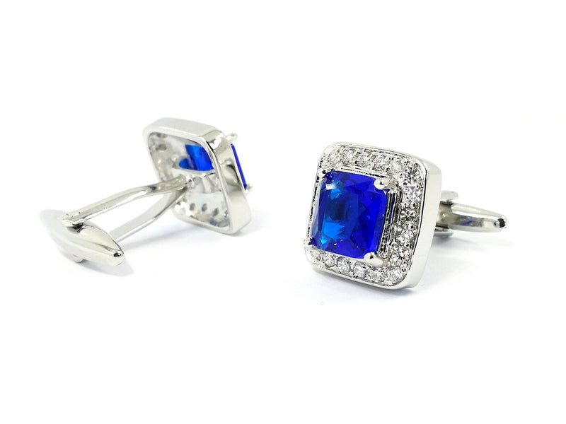 [Australia] - LBFEEL Big Crystal Cufflinks for Men in Blue and Pink 