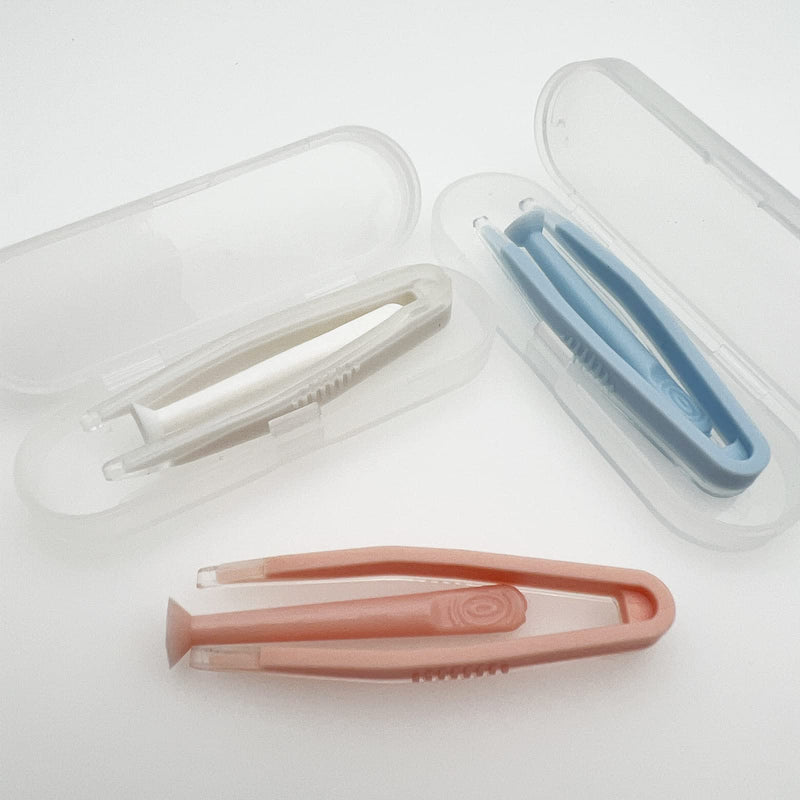 [Australia] - 3 Packs Contact Lens Applicator Contact Lens Remover Tools and Contact Lens Tweezers Contact Lens Suction Stick Handler with Storage Case, Pink, Blue, White 